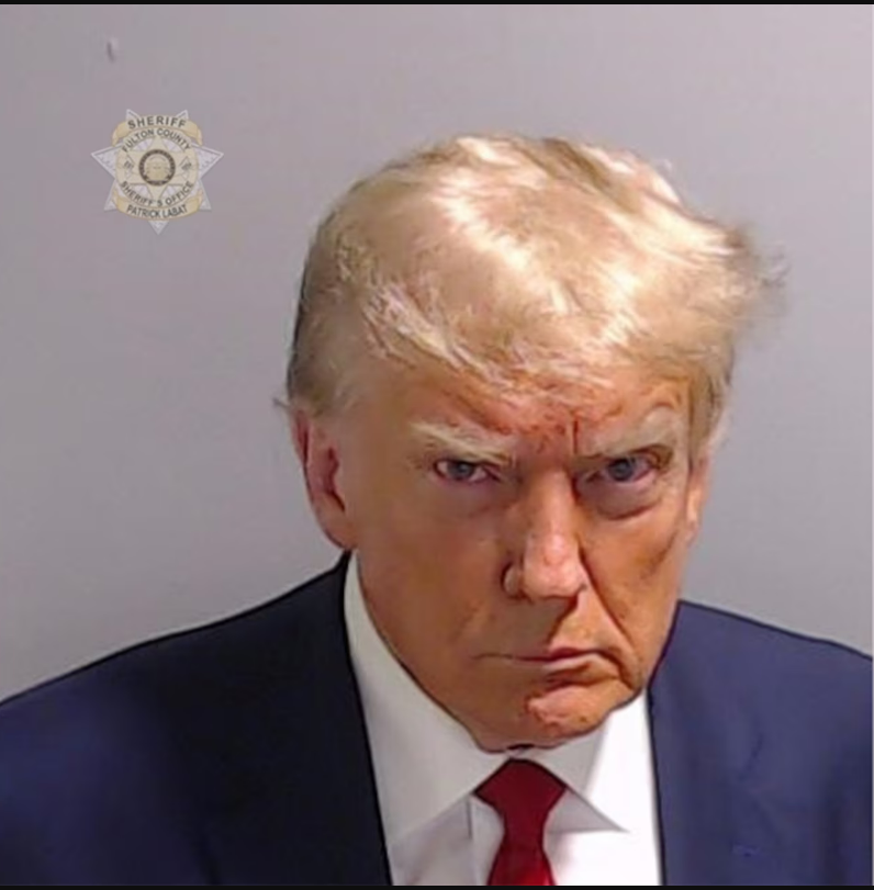 Former President Donald Trump is booked into the Fulton County Police Department